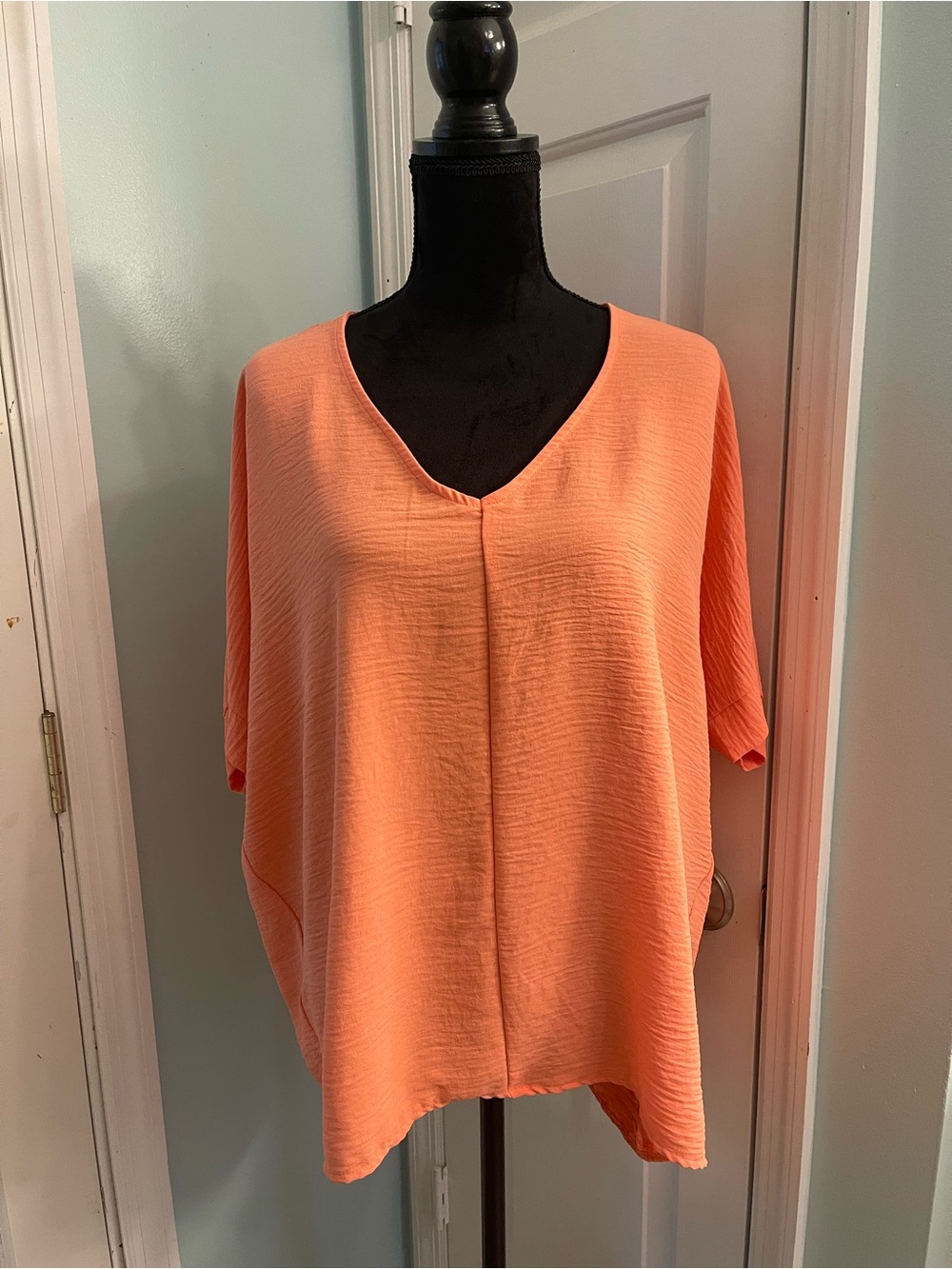 Zenana Outfitters Boxy V-Neck Tunic in Coral